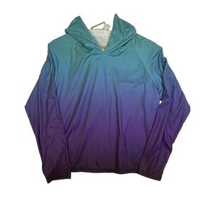 Pixie Lady‎ Woman's Pull over Hoodie Size L Purple Blue Ombre Mermaid
